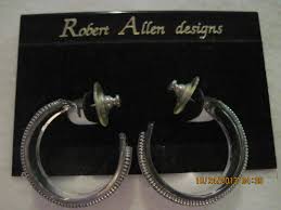 Vintage GORGEOUS plata Robert Allen pendientes de aro de textura ancha...#5193... Ropa de novia, ropa de noche, todos los días - Etsy España
