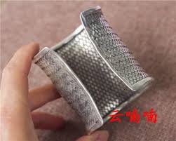 Long exaggerate personality retro pure hand-woven Miao silver bracelet 1piece | eBay