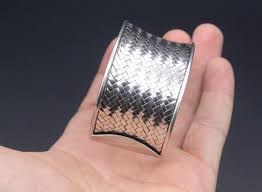 Moroccan Sterling Silver Bangle, Wide Cuff Bracelet, Wide Knitted Cuff Bracelet, | eBay