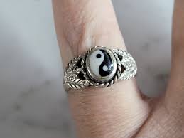 Vintage Estate Sterling Silver Chinese Yin Yang Ring 3.4g ...