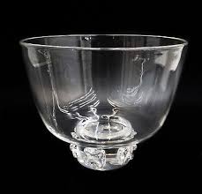 Steuben Crystal Glass Footed Prunts Punch Bowl Signed | eBay