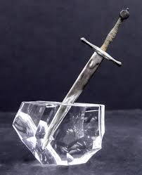 Sold at Auction: Steuben Excaliber Sword in the Stone ...