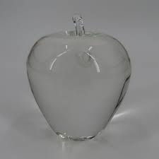 Steuben FLAW Signed Crystal Temptation Clear Apple ...