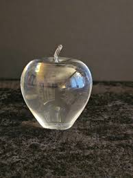 Vintage Heavy Crystal Apple Paperweight or Decor - Etsy