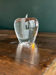 Steuben Art Glass Apple Paperweight - Hand | Mercari