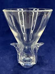 Steuben Art Glass Crystal Vase Lloyd Atkins "Cobra" Signed ...