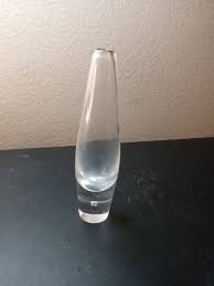 1980s Steuben Clear Bubble Taper Vase, Signed | Chairish