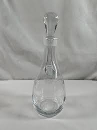 Vintage Clear Cut Glass Decanter Etched Grape W/ Stopper ...