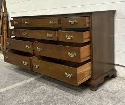Vintage Stickley Cherry 10 Drawer Chippendale Style Dresser ...