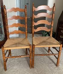 Vintage Ladder Back, Wicker Woven Rush Seat Chairs | eBay