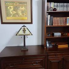 Tiffany Style Table Lamp Mission 23" Tall Stained Glass ...