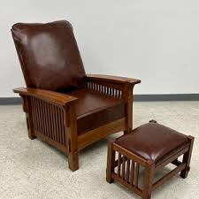 Craftsman / Mission Morris Chair and Ottoman Set - Russet ...