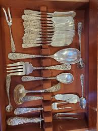 Stieff Rose Sterling Silver Flatware - Service for 12 and ...