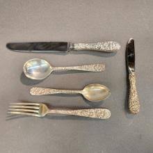 Sold at Auction: Stieff "Stieff Rose" sterling flatware service.