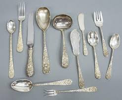 Sterling Silver Flatware Service, Stieff Rose, Flatware ...