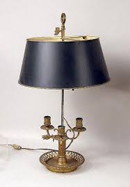 Lot - A GROUP OF THREE BRASS BOUILLOTTE LAMPS