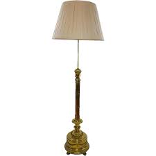 Similar Items to 19th Century Solid Gilt Brass / Footed Round Base Floor Lamp