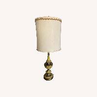 CB2 antique brass arc table lamp - AptDeco