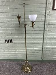 VTG BRASS TOLE FLOOR LAMP WITH GREEN SHADE 3WAY SWITCH 57 1/4 X 10.5 X 17” DEEP | eBay