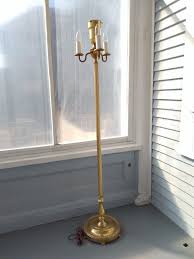 Vintage Candelabra Torchiere Floor Lamp Lighting 3 Way Mogul Base Metal Brass Color Finish Glass Shade Footed Base RhymeswithDaughter