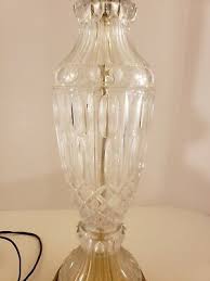 Vintage Clear Glass Crystal and Brass Vase Urn Style Electric Table Lamp | eBay