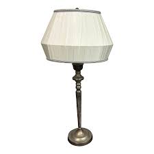 Vintage Pewter Finish Patina Table Lamp | Chairish