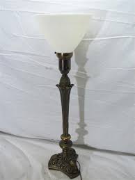 Art Nouveau Brass Table Lamp Organic Light Victorian ...