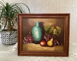 Ca 1940s a Very Cute Antique Lemons and Frute Still Life Oil Painting on a Wooden Panel - Etsy India