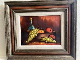 Vintage Stillleben-Ölgemälde von Olivia Reiff - signiert und datiert 1970 - Originalkunstwerk - Etsy.de