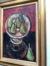 ANNE GACON (1913-1987) MODERN ART - STILL LIFE PEARS SALAD ...