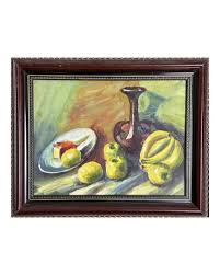 Vintage Framed Abstract Modernist Still Life Fruit Acrylic on ...