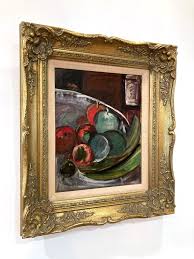 Michael Baxte - "Still Life with Apples" Fruit Modern Mid ...