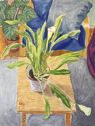 Lilies on Smal lTable Painting by K Lewis | Saatchi Art Italy