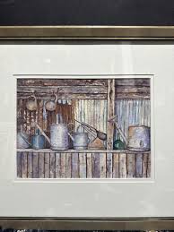 Agnes Parcesepe “WATERNIG CANES” Watercolor On Hand-made ...