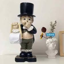 Toilet Butler Paper Holder Resin Ornament Sculpture Bathroom ...