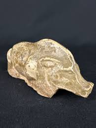 Rare Tang Dynasty pottery recumbent glazed boar (618-907 AD) | Galerie Tjitra