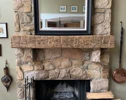 Reclaimed Wood Fireplace Mantel: Hand Hewn Barn Beam, Rustic ...