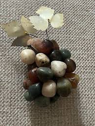 Vintage Semi Precious Variegated Stone Grape Cluster With ...