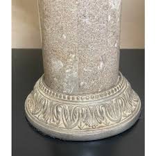 Set of 3 Tessellated Stone Graduated Column Candlesticks ...