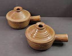 Vintage Crock with Handle and Vented Lid Stoneware Onion ...