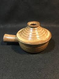 Brown Speckled Stoneware Pottery Onion Soup Bowl w/Vented ...