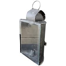 Vintage Rustic Tin Barrel Back Candle Lantern with Carrying ...