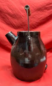 Antique Chocolate Brown Glazed Stoneware Batter Pitcher With ...