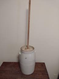 Salt Glaze Pottery #3 Butter Churn Crock with Double Ear Handles | EstateSales.org