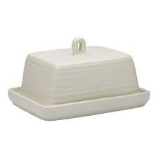 Ecology Ottawa Stoneware Rustic Butter Dish & Tray 17.5cm w ...
