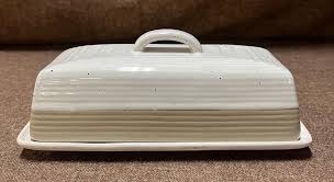 Cream and Tan Textured Stoneware Butter Dish - Etsy