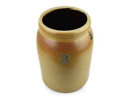 Antique Early 1900's American 2 Gallon Salt Glazed Stoneware Crock | Chairish