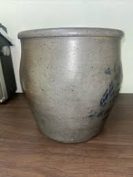 Antique Primitive Crock Greensboro PA Best Blue Pottery ...