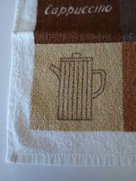 Square Trio Lino Tendence Vintage Tea Towel Germany Brown Kaffee Coffee Cups | eBay