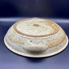 Signed Studio Art Pottery Speckled Stoneware Handled Dish ...
